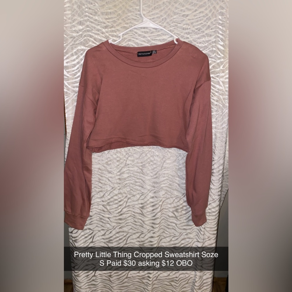 Never Worn Pretty Little Thing Cropped Sweatshirt